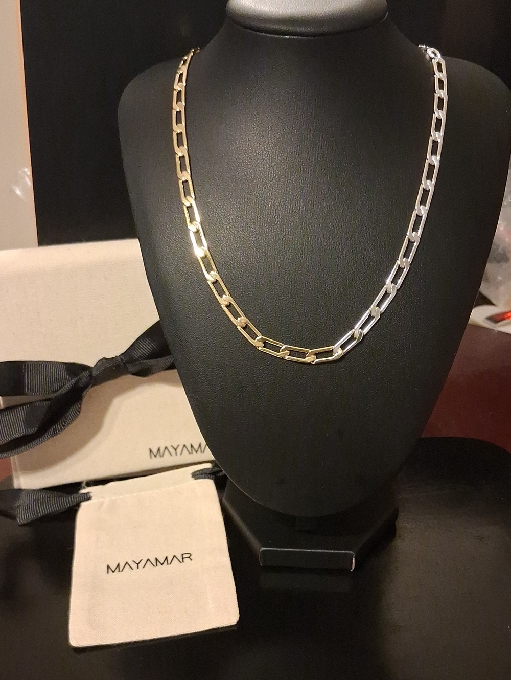 Mayamar Two Toned Link Necklace New With Box And Dust Bag